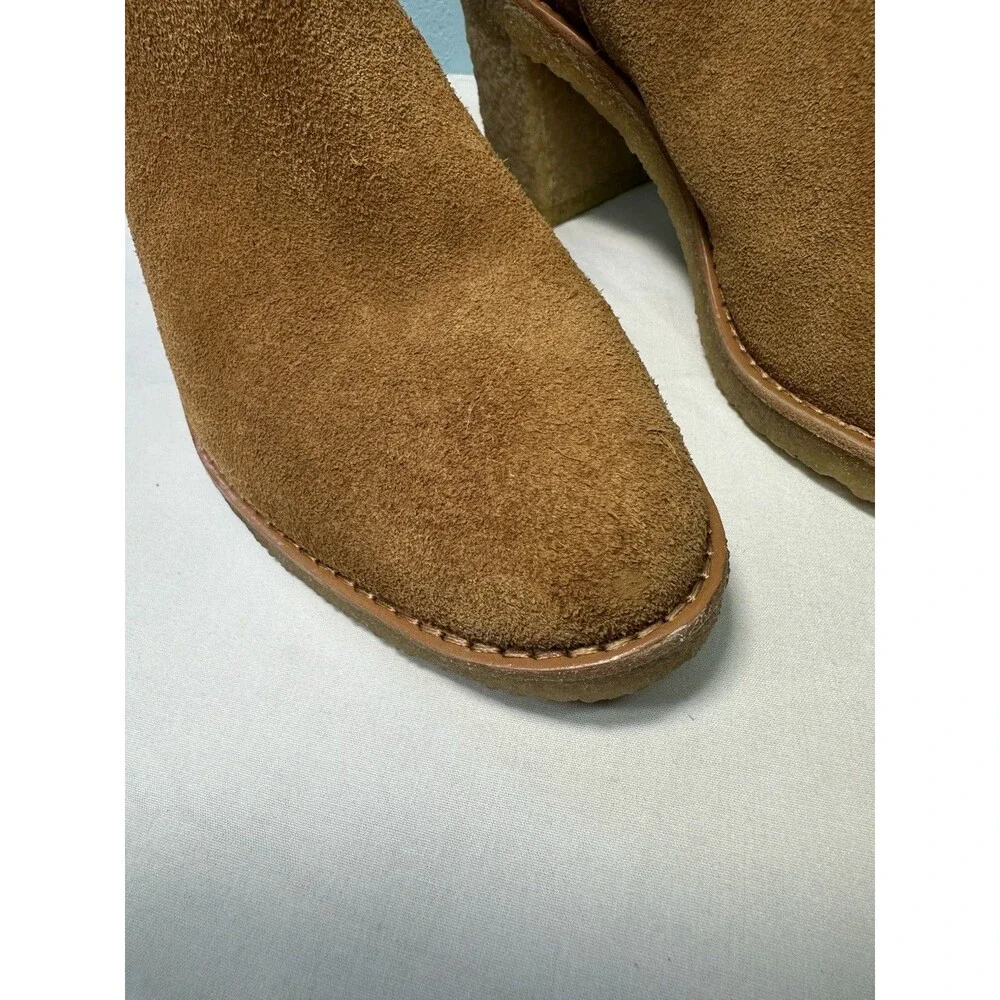 Lauren Ralph Lauren Women Marianna Block Heel Chelsea Boots Size US 6.5 Brown